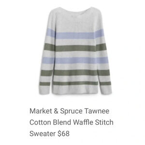 Market & Spruce Tawnee Cotton Blend Waffle Stitch Striped Sweater